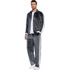 COOFANDY Mens Velour Tracksuit 2 Piece Set Velvet Sweatsuit for Party(Dark Grey)