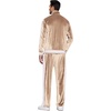 COOFANDY Mens Velour Tracksuit 2 Piece Set Velvet Sweatsuit for Party(Light Khaki)