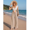 COOFANDY Womens Wide Leg Casual Pants Flowy Beach Trousers, S-XXL(Beige)
