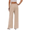 COOFANDY Womens Wide Leg Casual Pants Flowy Beach Trousers, S-XXL(Beige)