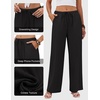 COOFANDY Womens Wide Leg Casual Pants Flowy Beach Trousers, S-XXL(Black)