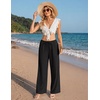 COOFANDY Womens Wide Leg Casual Pants Flowy Beach Trousers, S-XXL(Black)