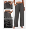 COOFANDY Womens Wide Leg Casual Pants Flowy Beach Trousers, S-XXL(Dark Grey)