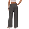 COOFANDY Womens Wide Leg Casual Pants Flowy Beach Trousers, S-XXL(Dark Grey)