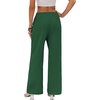 COOFANDY Womens Wide Leg Casual Pants Flowy Beach Trousers, S-XXL(Deep Green)