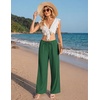COOFANDY Womens Wide Leg Casual Pants Flowy Beach Trousers, S-XXL(Deep Green)