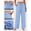 COOFANDY Womens Wide Leg Casual Pants Flowy Beach Trousers, S-XXL(Light Blue)