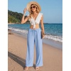 COOFANDY Womens Wide Leg Casual Pants Flowy Beach Trousers, S-XXL(Light Blue)