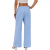 COOFANDY Womens Wide Leg Casual Pants Flowy Beach Trousers, S-XXL(Light Blue)