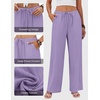 COOFANDY Womens Wide Leg Casual Pants Flowy Beach Trousers, S-XXL(Lilac)
