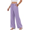 COOFANDY Womens Wide Leg Casual Pants Flowy Beach Trousers, S-XXL(Lilac)