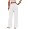 COOFANDY Womens Wide Leg Casual Pants Flowy Beach Trousers, S-XXL(White)