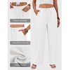 COOFANDY Womens Wide Leg Casual Pants Flowy Beach Trousers, S-XXL(White)
