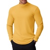 COOFANDY Mens Mock Turtleneck Long Sleeve Shirts Basic Thermal Turtle Neck Undershirt Lightweight Pullover Sweaters Top(Medium Yellow)