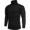 COOFANDY Mens Turtleneck Long Sleeve Shirts Slim Fit Thermal Undershirts(01-black)
