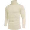 COOFANDY Mens Turtleneck Long Sleeve Shirts Slim Fit Thermal Undershirts(Beige)