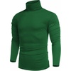 COOFANDY Mens Turtleneck Long Sleeve Shirts Slim Fit Thermal Undershirts(Dark Green)
