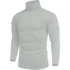 COOFANDY Mens Turtleneck Long Sleeve Shirts Slim Fit Thermal Undershirts(Grey)