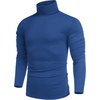 COOFANDY Mens Turtleneck Long Sleeve Shirts Slim Fit Thermal Undershirts(Royal Blue)