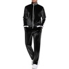 COOFANDY Mens Velour Tracksuit 2 Piece Set Velvet Sweatsuit for Party(Black)