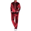 COOFANDY Mens Velour Tracksuit 2 Piece Set Velvet Sweatsuit for Party(Burgundy)