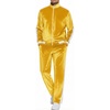 COOFANDY Mens Velour Tracksuit 2 Piece Set Velvet Sweatsuit for Party(Medium Yellow)