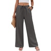 COOFANDY Womens Wide Leg Casual Pants Flowy Beach Trousers, S-XXL(Dark Grey)