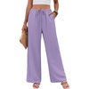COOFANDY Womens Wide Leg Casual Pants Flowy Beach Trousers, S-XXL(Lilac)