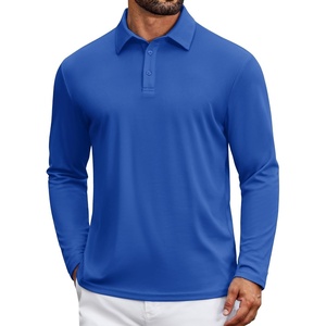COOFANDY Mens Polo Shirts Long Sleeve UPF 50+ Moisture Wicking Golf Shirt(Royal Blue)