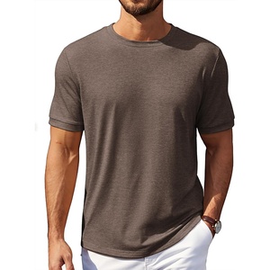 COOFANDY Mens T-Shirts Summer Crew Neck Casual T Shirts Plain Short Sleeve Shirts Basic Tees(Brown)