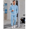 COOFANDY 2 Piece Set for Men Sweatsuit 1/4 Zip Sweatshirt and Jogger pants(Light Blue)