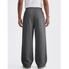 COOFANDY Men’s Casual Baggy Sweatpants Cotton Wide Leg Drawstring Pants(Dark Heather Grey)