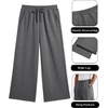 COOFANDY Men’s Casual Baggy Sweatpants Cotton Wide Leg Drawstring Pants(Dark Heather Grey)