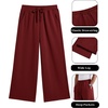 COOFANDY Men’s Casual Baggy Sweatpants Cotton Wide Leg Drawstring Pants(Red)