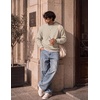 COOFANDY Mens Crewneck Sweatshirt Lightweight Casual Fall Winter Pullovers(Khaki)