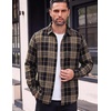 COOFANDY Mens Flannel Shirts Long Sleeve Button Down Shirt with Pocket Casual Shirts Work Shirts for Men(Black-khaki-red Plaid)