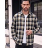 COOFANDY Mens Flannel Shirts Long Sleeve Button Down Shirt with Pocket Casual Shirts Work Shirts for Men(Blue Brown Plaid)