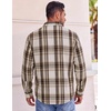COOFANDY Mens Flannel Shirts Long Sleeve Button Down Shirt with Pocket Casual Shirts Work Shirts for Men(Brown White Plaid)