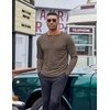 COOFANDY Mens Henley Shirt Long Sleeve Casual Stretch Solid T-Shirts Fashion Pullover Lightweight Fall Tops(Brown)