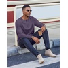 COOFANDY Mens Henley Shirt Long Sleeve Casual Stretch Solid T-Shirts Fashion Pullover Lightweight Fall Tops(Dark Purple)