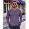 COOFANDY Mens Henley Shirt Long Sleeve Casual Stretch Solid T-Shirts Fashion Pullover Lightweight Fall Tops(Dark Purple)