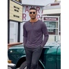 COOFANDY Mens Henley Shirt Long Sleeve Casual Stretch Solid T-Shirts Fashion Pullover Lightweight Fall Tops(Dark Purple)
