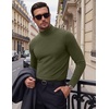 COOFANDY Men’s Slim Fit Mock Turtleneck T Shirt Casual Basic Knitted Long Sleeve Pullover Sweater(Army Green)