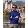 COOFANDY Men’s Slim Fit Mock Turtleneck T Shirt Casual Basic Knitted Long Sleeve Pullover Sweater(Deep Blue)