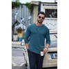 COOFANDY Men’s T-Shirt Long Sleeve Crew Neck Casual Soft Basic Tee Shirts(Dark Blue)