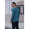 COOFANDY Men’s T-Shirt Long Sleeve Crew Neck Casual Soft Basic Tee Shirts(Dark Blue)