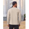 COOFANDY Mens Waffle Henley Shirts Long Sleeve Casual T-Shirt Basic Lightweight Pullover Tees(Beige)