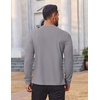 COOFANDY Mens Waffle Henley Shirts Long Sleeve Casual T-Shirt Basic Lightweight Pullover Tees(Light Gray)