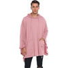 COOFANDY Unisex Casual Hooded Poncho Cape Cloak Fashion Coat Hoodie Pullover with Pocket(Light Pink)