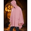 COOFANDY Unisex Casual Hooded Poncho Cape Cloak Fashion Coat Hoodie Pullover with Pocket(Light Pink)